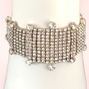 PERSIMMON SILVER RHINESTONE BLING BRACELET SPARKLY